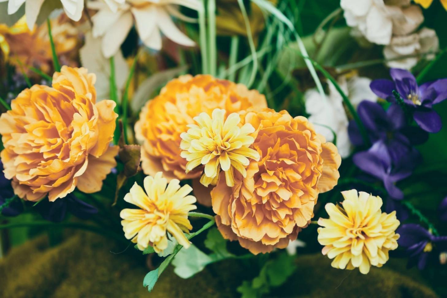 Professional floristry workspace showcasing office plant arrangement techniques